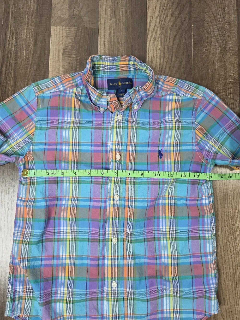 Ralph Lauren Plaid Button-Down Shirt Classic Preppy Designer Colorful Luxury. 7